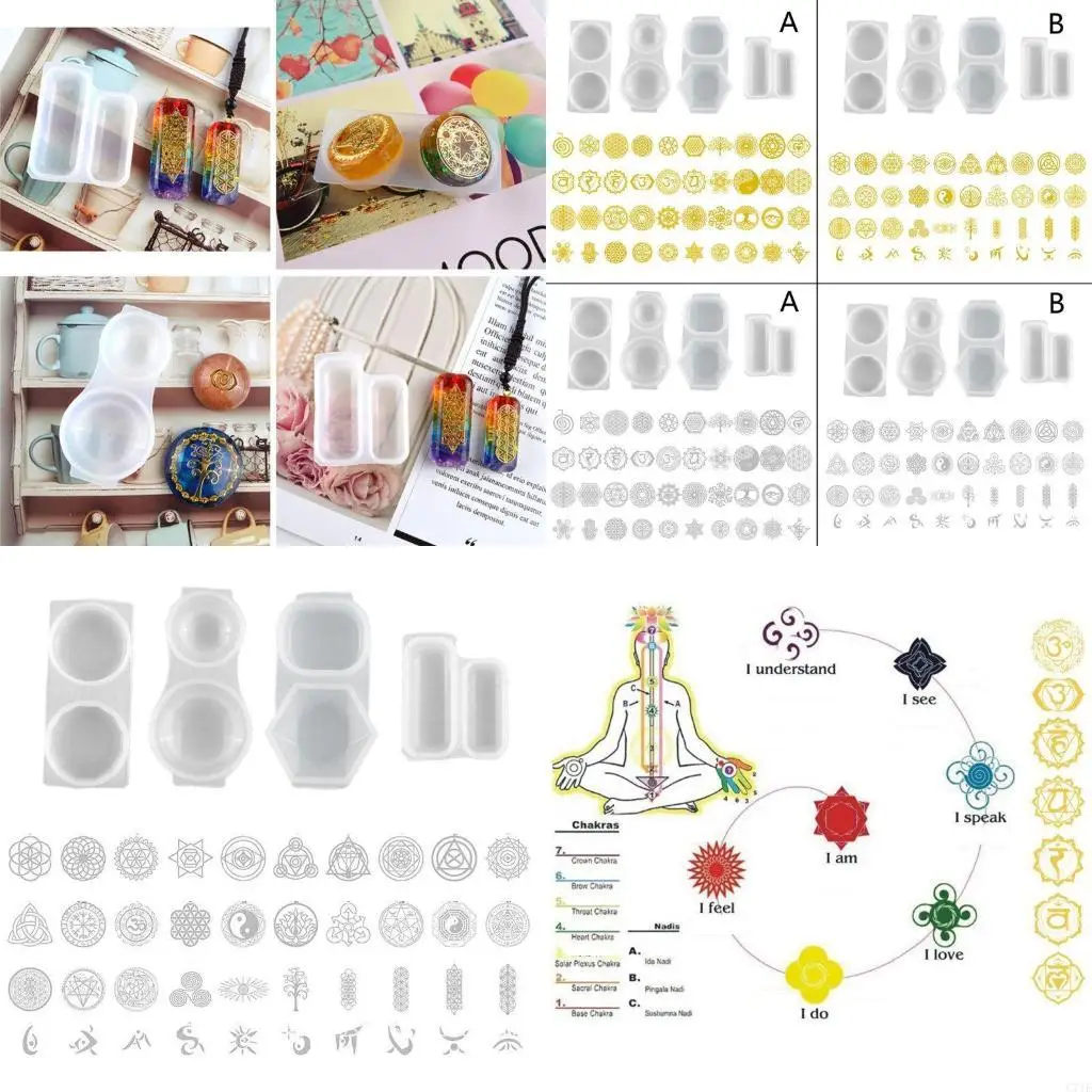 

Граненая круглая форма для подвески из оргонитовой смолы, оргонитовые наклейки, силиконовая форма для смолы