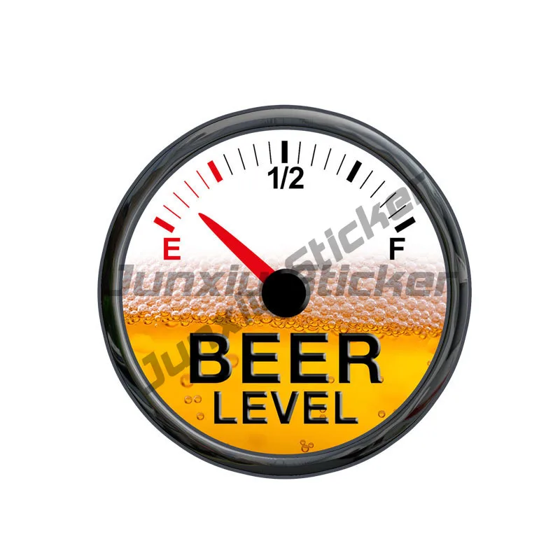 Funny Beer Level Meter Gauge Decal PVC Car Sticker Waterproof Camper JDM  Racing Stickers Vinyl Decals Motorcycle Car Stickers