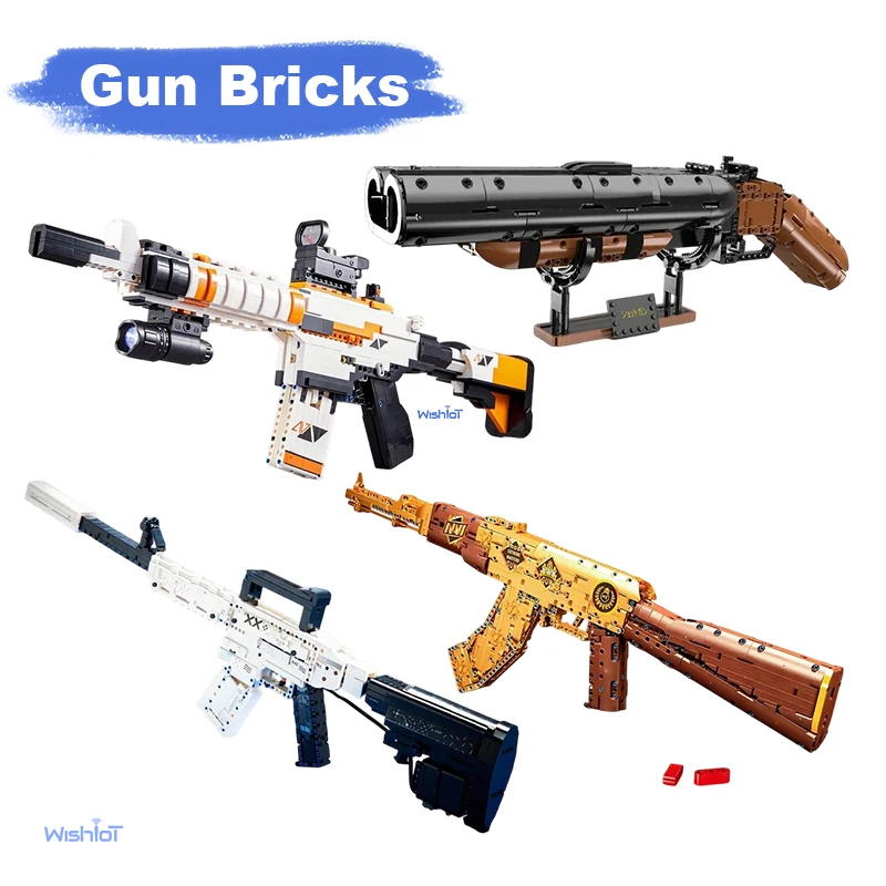 

Technical Automatic Rifle Motor Set Model Building Blocks DIY Construction Bricks Kits Toys for Children Kids Boys Gift