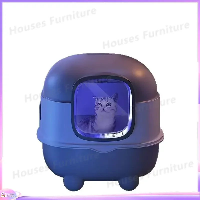 Large Capacity Smart Cat Litter Box with UV Sterilization Automatic Odor Control Fully Enclosed Clamshell Design Splash Proof