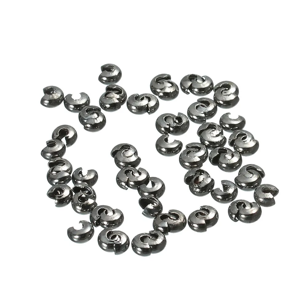 

300 Pcs Flat Fixed Tube Crimp Beads Positioning Loose DIY Spacers Ends Caps Jewelry Making Accessories Craft Project