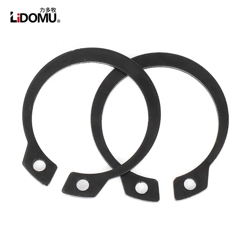 Anillo circular de eje de acero al manganeso 65Mn, anillo de retención elástico con resorte externo