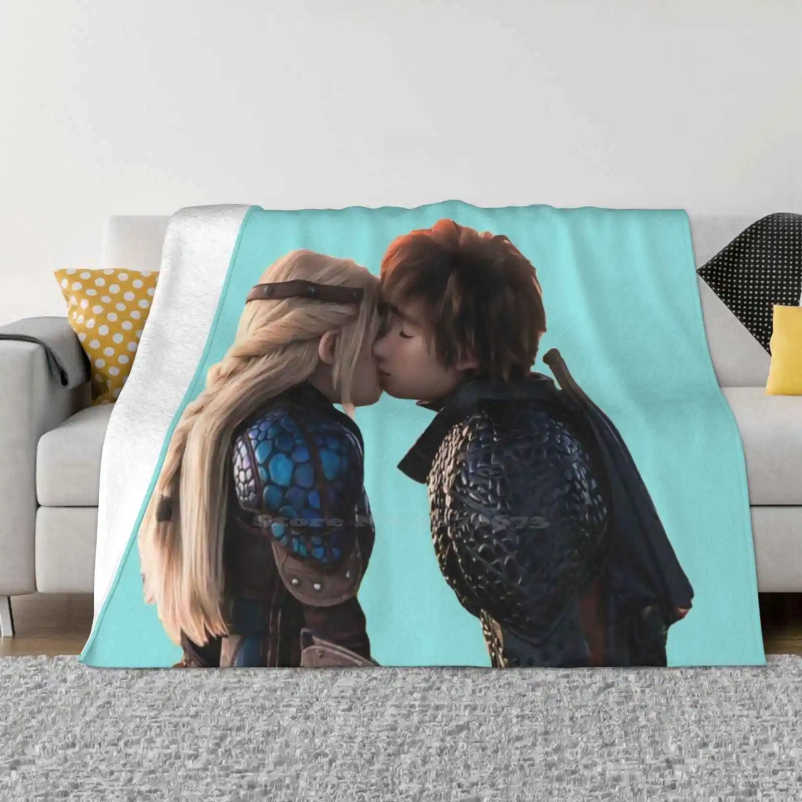 Milady And The Babe For Home Sofa Bed Camping Car Plane Travel Portable Blanket Httyd Hiccstrid Hiccup Astrid