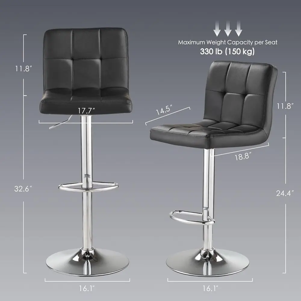 Bar Stools Set o 3, Thickened Seat Cushion Square Swivel Bar Stools with Back, Adjustable Counter Height Bar Chairs or Kitchen I