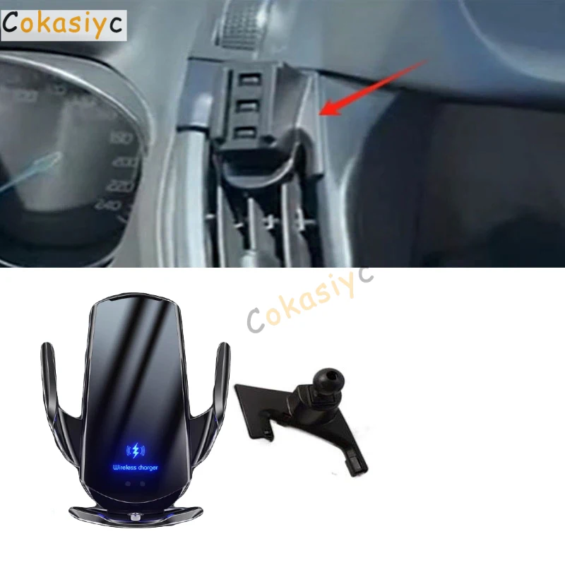 Carregador sem fio de carregamento rápido 15W, suporte para telefone com fixação automática para Ford KUGA 2013-2020, suporte universal para carro.