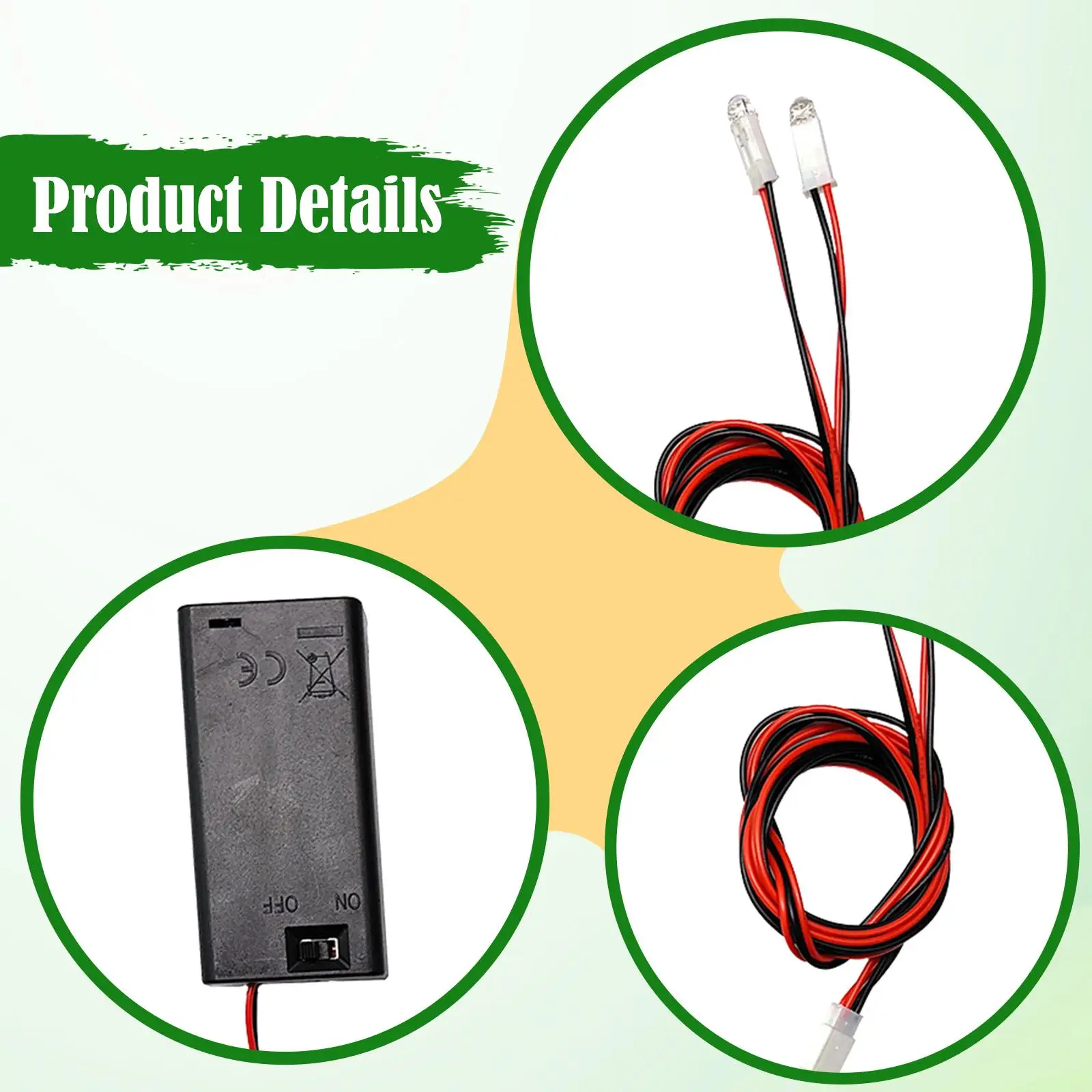 Kit d'éclairage pour maison de poupée, fils lumineux, modèle fait à la main, petit support de batterie