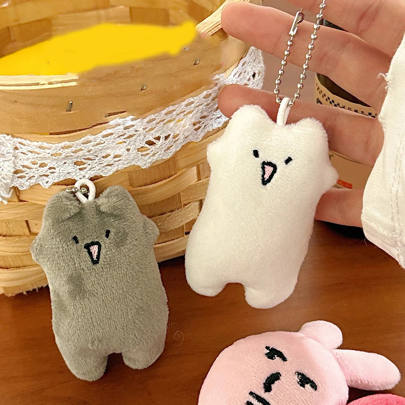 Colgante de felpa de gato de dibujos animados, llavero de peluche bonito de Animal, bolso suave, llavero de coche, regalo de ceremonia de graduación