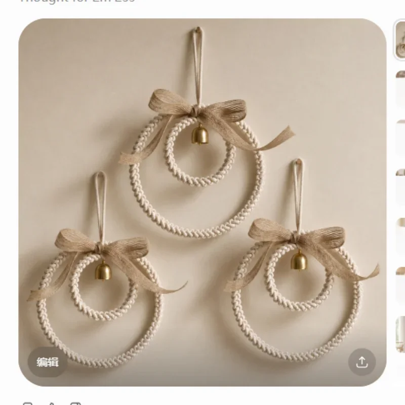 Nordic Style Handmade DIY Woven Wall Hanging Decor, Minimalist Bell Ornament, Home & Kids Room Decoration Gift