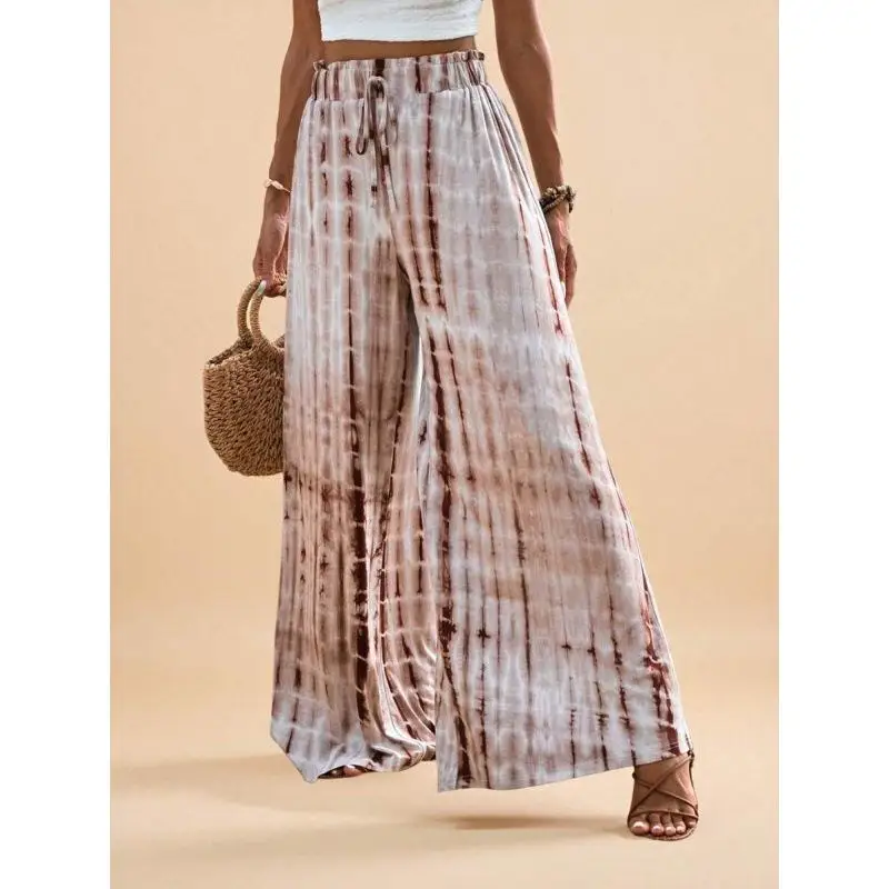 Tie-Dye Wide Leg Pants Printed Loose Fit Men's Casual Trousers Comfortable plus Size Fashionable Winter Outerwear