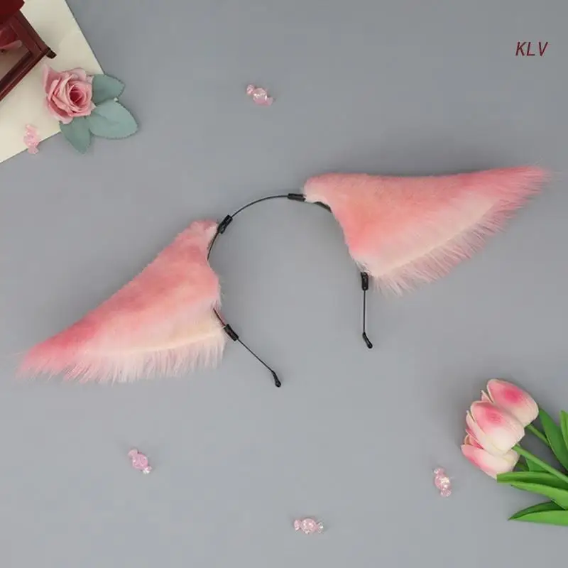 Cosplay Cartoon Roze Kleur Vossen Oren Haar Hoepel Vrouw Make-Up Hoofdband Voor Easter Halloween Cosplay Haaraccessoires