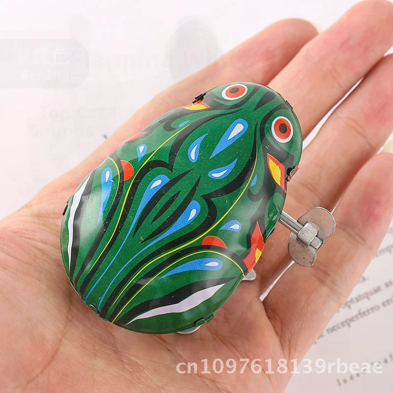 القصدير الضفدع لعبة الحنين الربيع تحميل القفز الطفل سلسلة لعبة معدنية خمر بالجملة