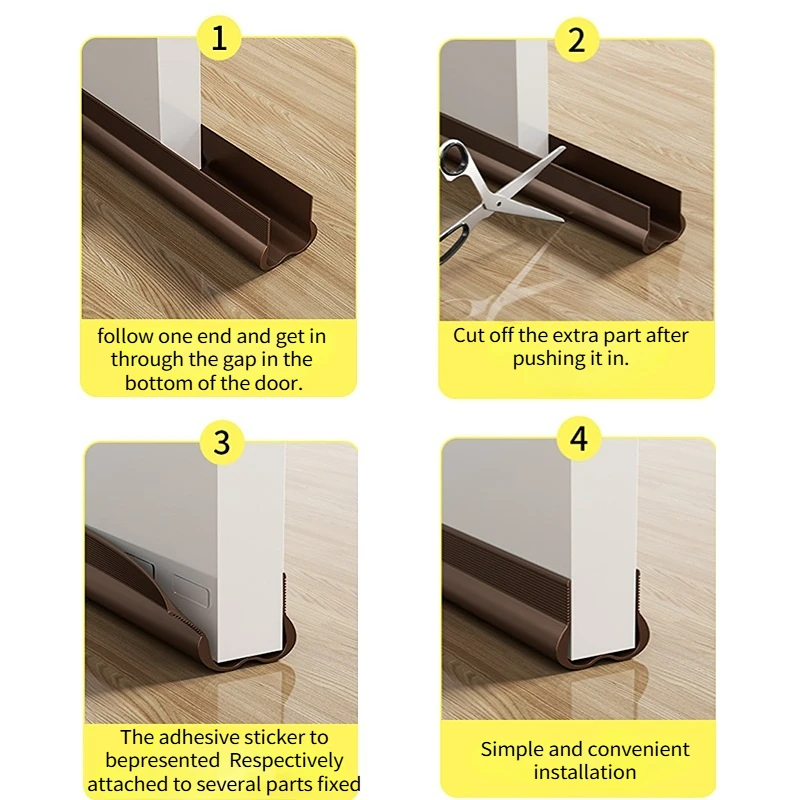 1PC Hot PVC flexible door bottom soundproof board Under Door Draft Stopper Sealing Strip SoundProof  Weatherstrip Draft Guard