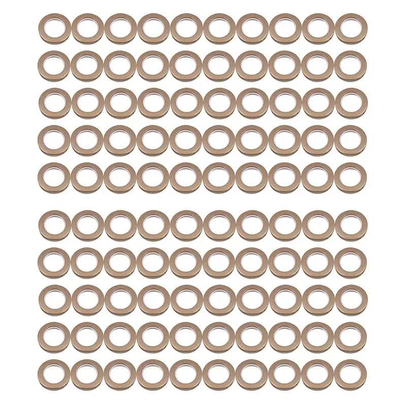 AS94-100 Pack Curtain Grommet, Inner Diameter 43Mm Curtain Eyelet Rings Nanoscale Low Noise Roman Ring (Coffee)