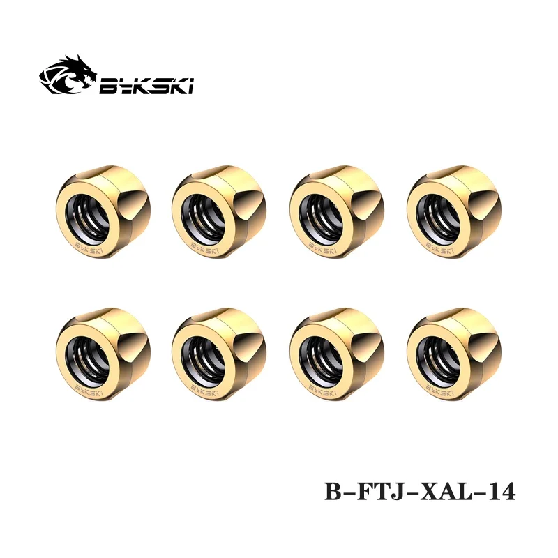 Bykski 8 ชิ้น/ล็อต OD14mm Hard ท่อการบีบอัดมือ G1/4 ''ขั้วต่อทองเหลืองใช้สําหรับอะคริลิค PETG Rigidity Tube B-FTJ-XAL-14