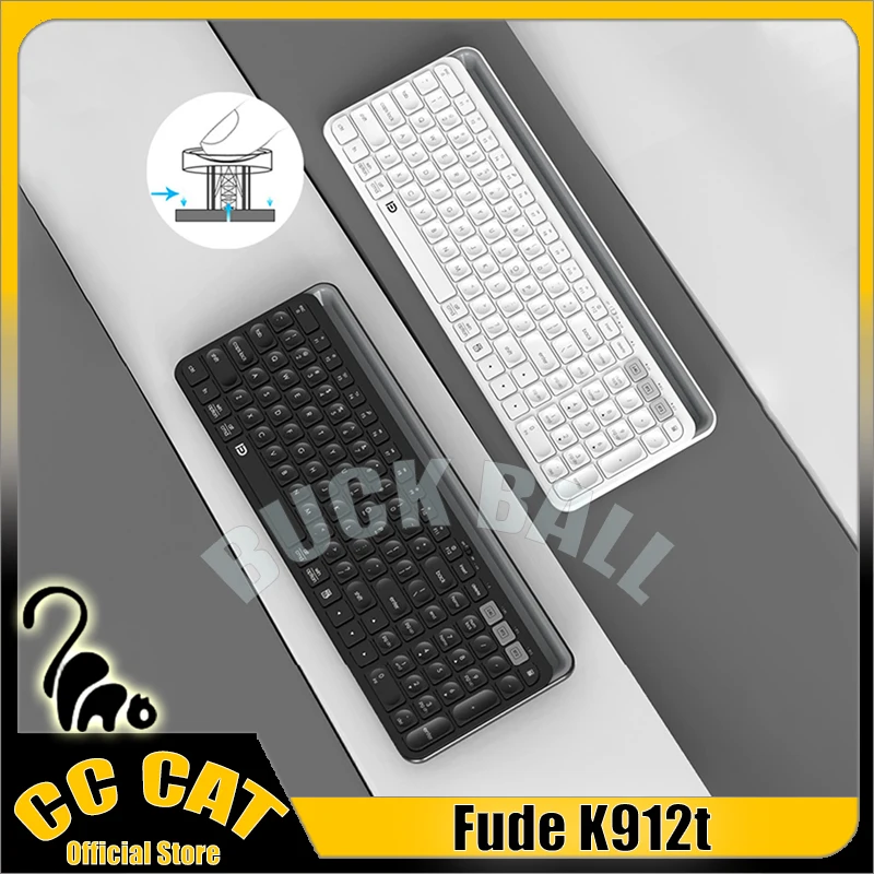 

Fude K912t Keyboard 3mode Usb/2.4g/Bluetooth Wireless Keyboard 105keys With Built-In Card Silent Office Slot Bracket Keyboards