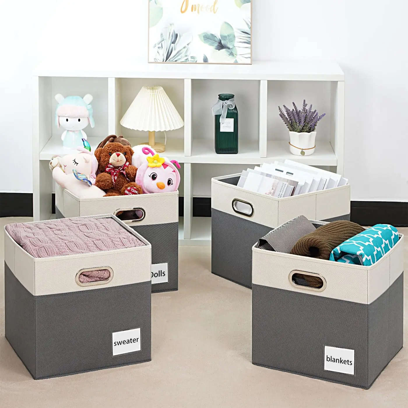 Large Cotton and Linen Storage Box Can be Folded Household Living Room Debris Desktop Cosmetics Dirty Clothes Storage Basket