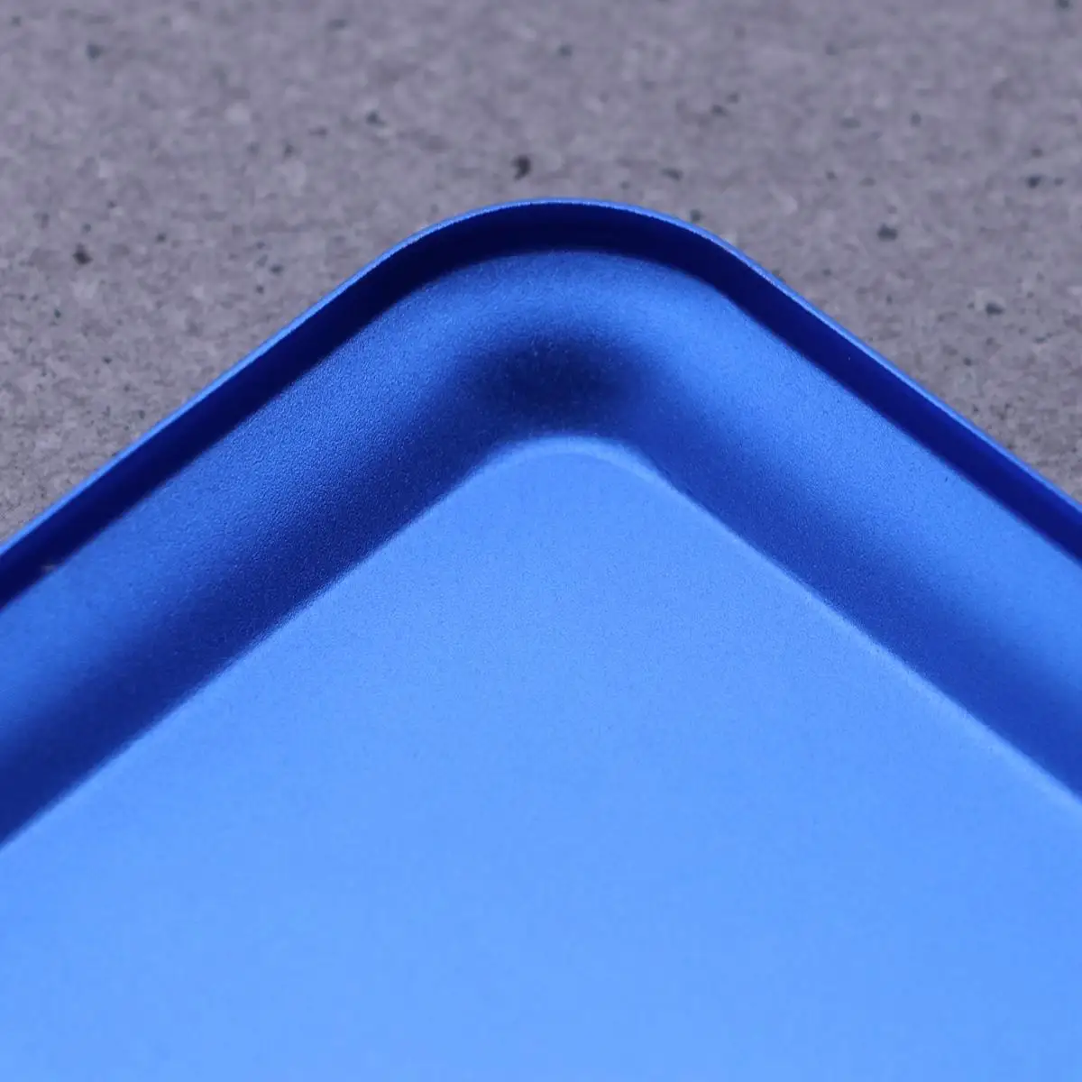 Parts Tray for Screws Bolts Socket Organizer with Strong Metal Storage Blue Color Small Tools Hardware