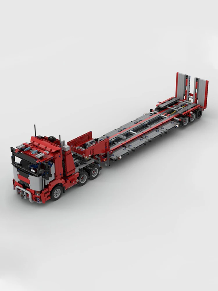 1797 pièces camion et remorque robustes MOC bricolage modèle blocs de construction camion et remorque avec ancrages de charge réalistes