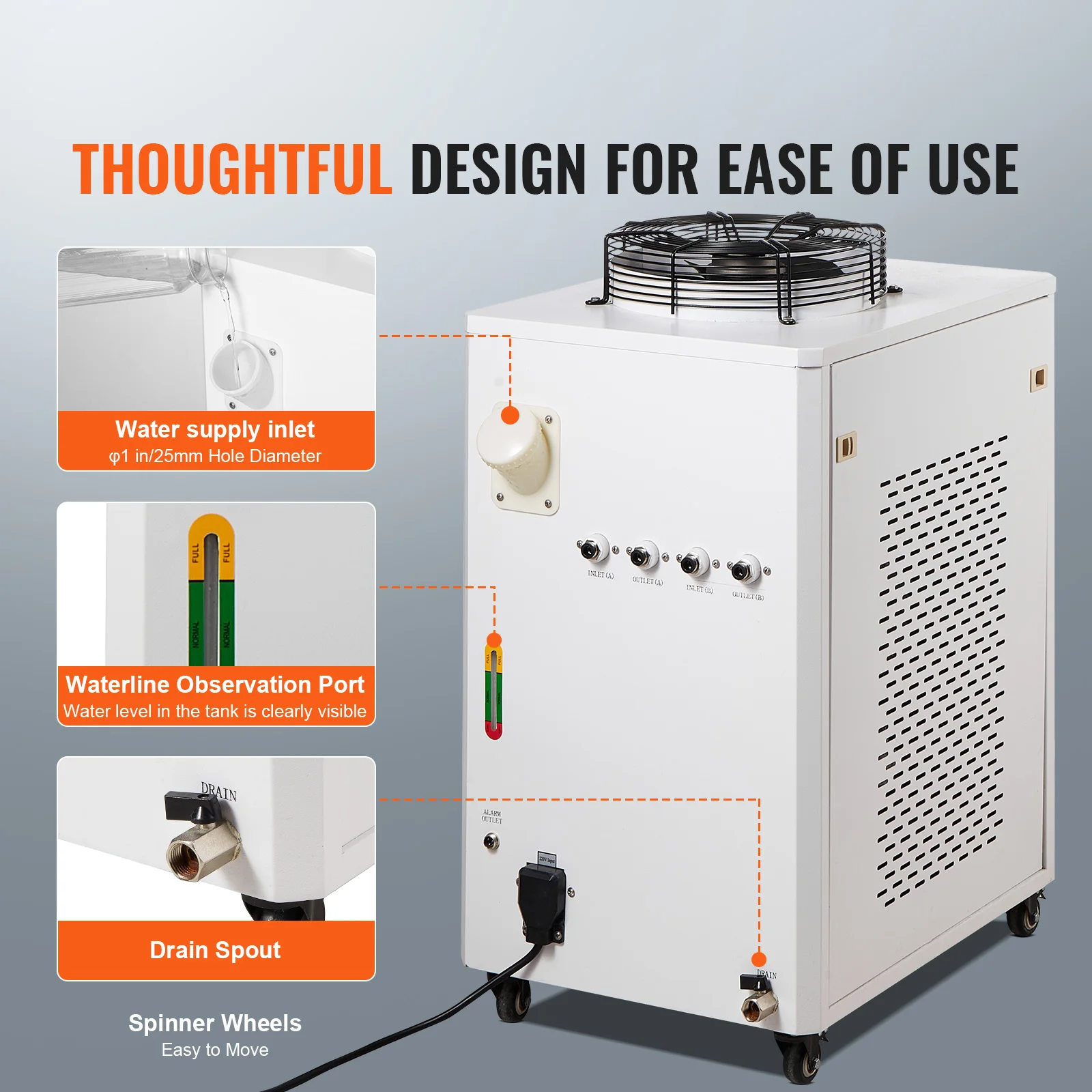 Imagem -06 - Vevor-resfriador de Água Industrial para Máquina de Gravação a Laser Sistema de Refrigeração Compressor 65 l Min Max Fluxo Cw6000 1500w