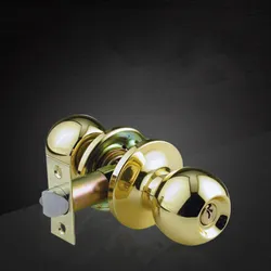 Door Handle Knobs Stainless Steel Living Room Lock Locks Hardware with Three Keys Round-shape Locking Gear  Black