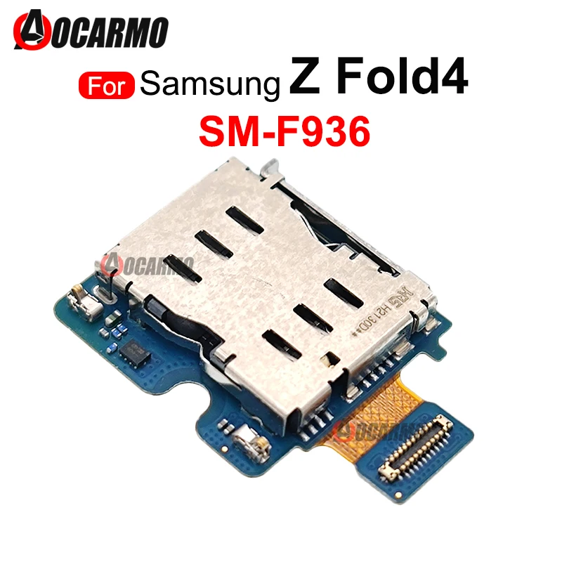 1Pcs For Samsung Galaxy Z Fold4  Fold 4 sm-F936 SIM Holder Socket Board Sim Card Reader Flex Cable Module Replacement Part