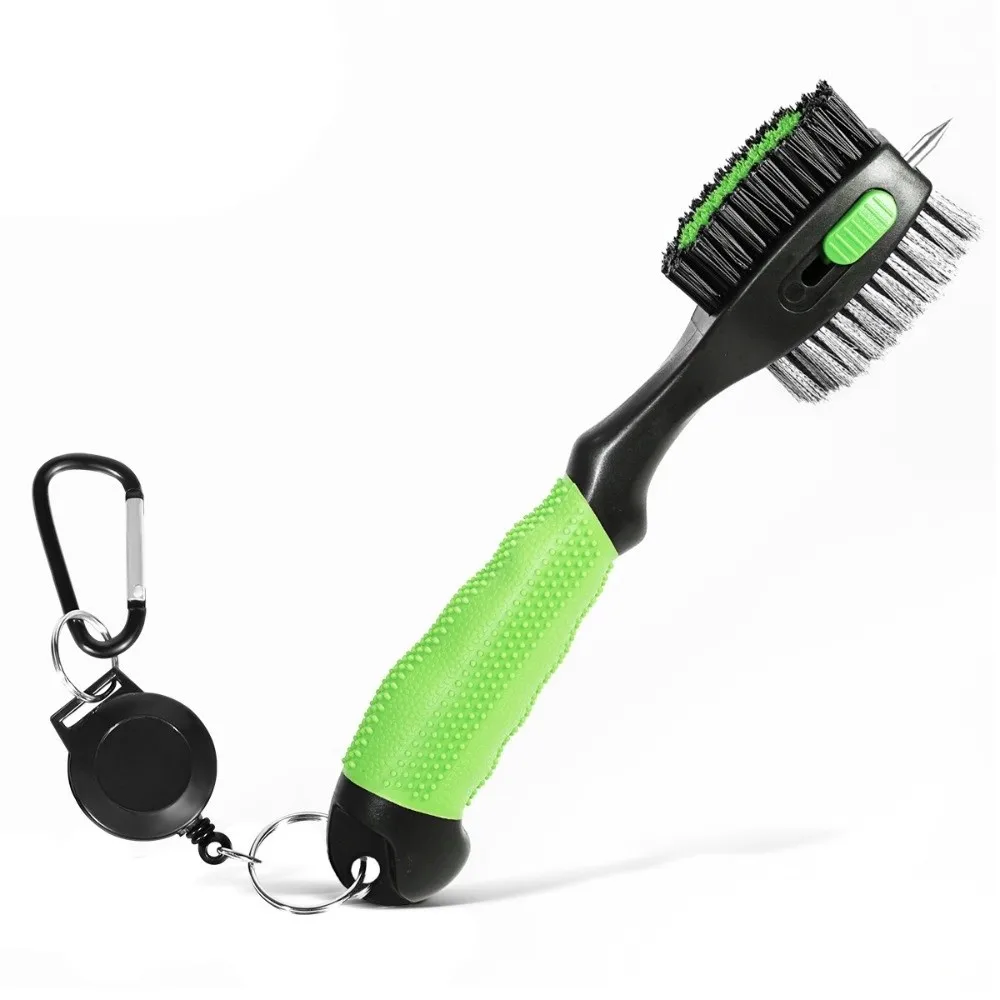 High Quality 2 Sided Golf Cleaner Cleaning Tool Golf Club Brush Sharpener Tool Retractable Groove Cleaner Golf Accessories