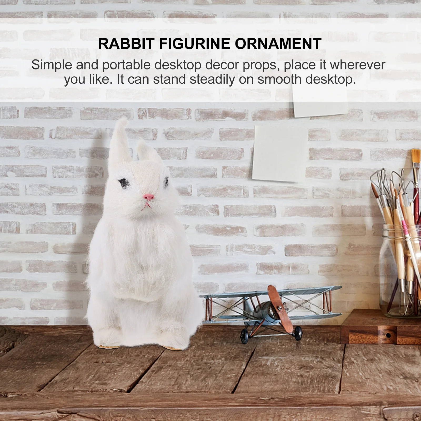 1 stks levensechte konijn standbeeld elegant desktop ornament voor huis tuin kantoor woonkamer slaapkamer balkon binnenplaats decor