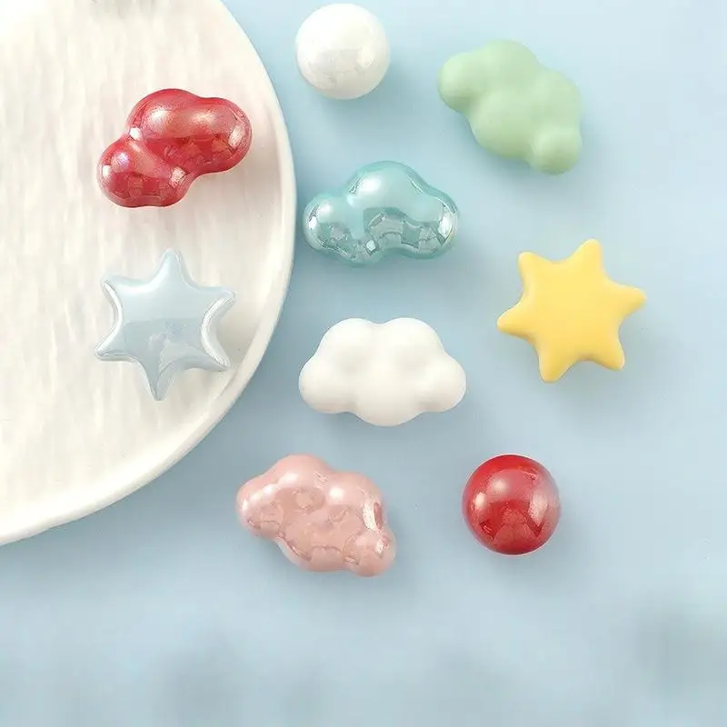 1 PCS Ceramic Cloud Shape Cabinet Knobs Colorful Drawer Pulls For Kids Room