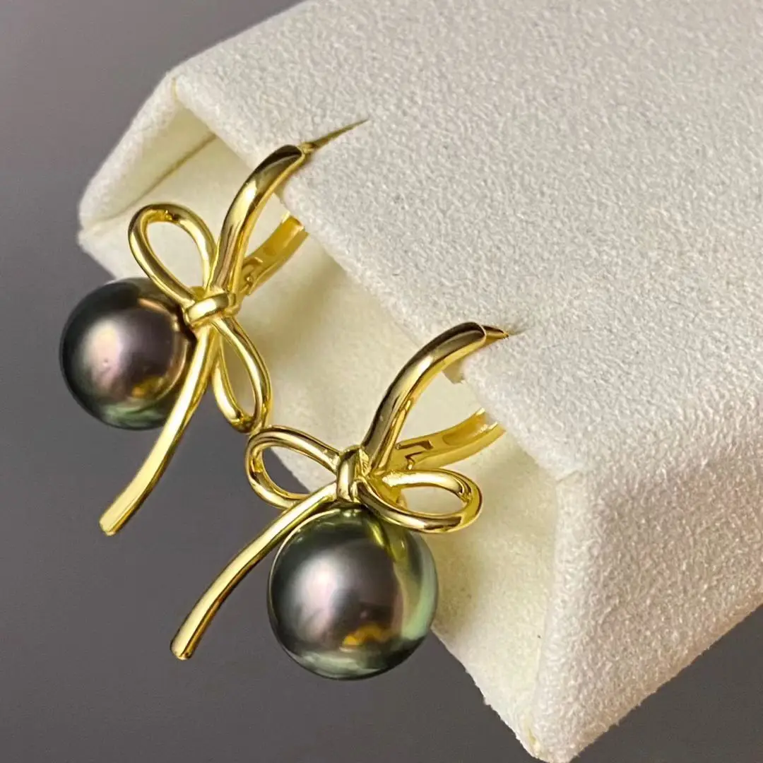 

Wholesale S925 Sterling Silver Earrings Mount Findings Settings Base Mounting Parts Accessory for 9-10mm Pearls 5 pairs/lot