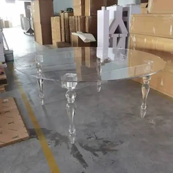 1pcs)Acrylic transparent round table clear coffee table for dining and wedding 244