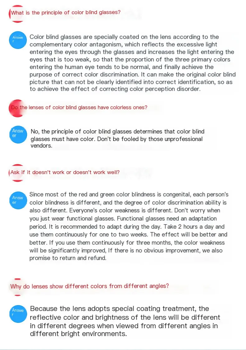 VCKA Doppelseitige Beschichtung Transparente farbblinde farbschwache Brillengläser Rot und Grün Spezialkorrektur-Fahrbrille – Detail 1