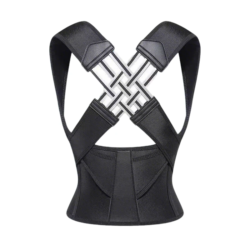 Wholesale Black Comfortable Adjustable Posture Correction Back Support Belt Posture Corrector for Adults Portable Foldable