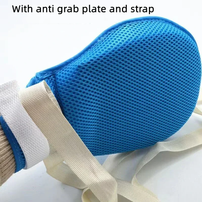 1/2/4Pcs Hand Control Mitts with Strap Anti-Scratch Wrist Fixation Restraint Gloves for Dementia Patients Elderly Men Women