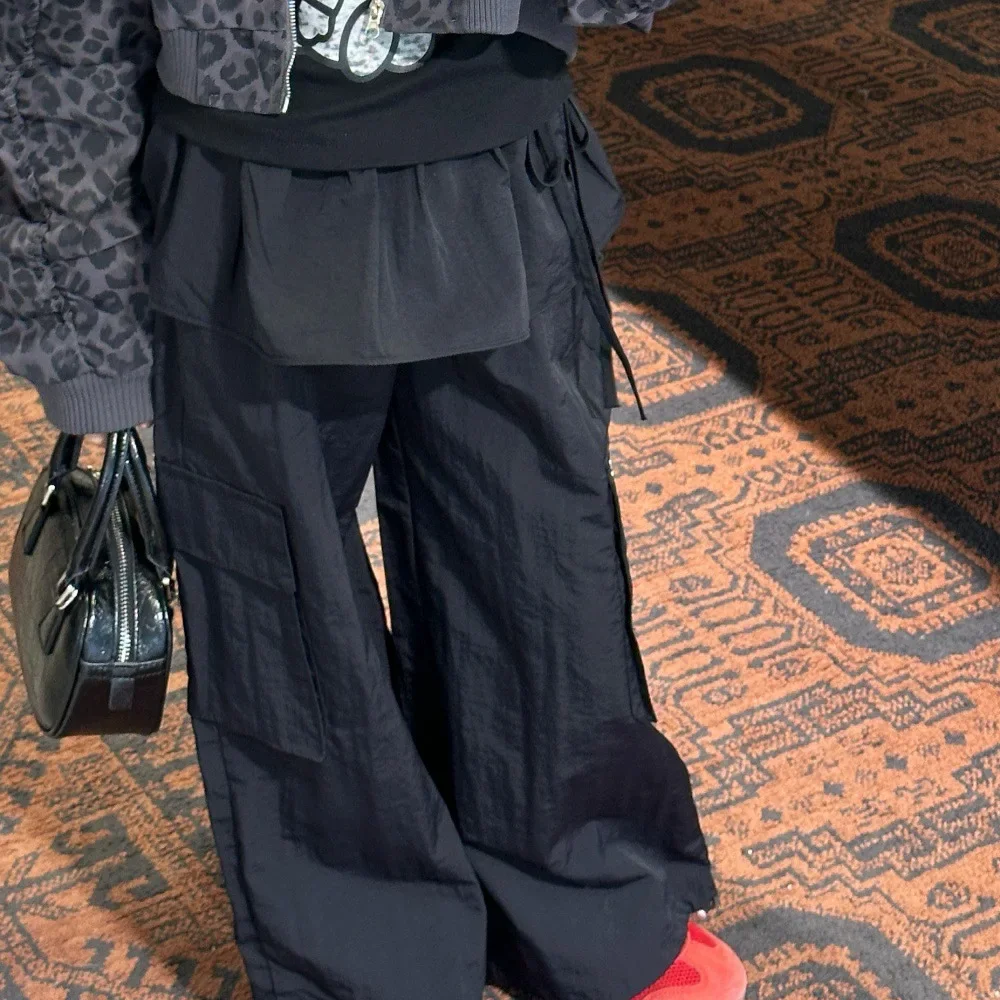 

Girl Pants 2025 Autumn and Winter New Childrens Clothes Girl Baby Design Sense Embroidery Wide Leg Pants Casual Simple All Match