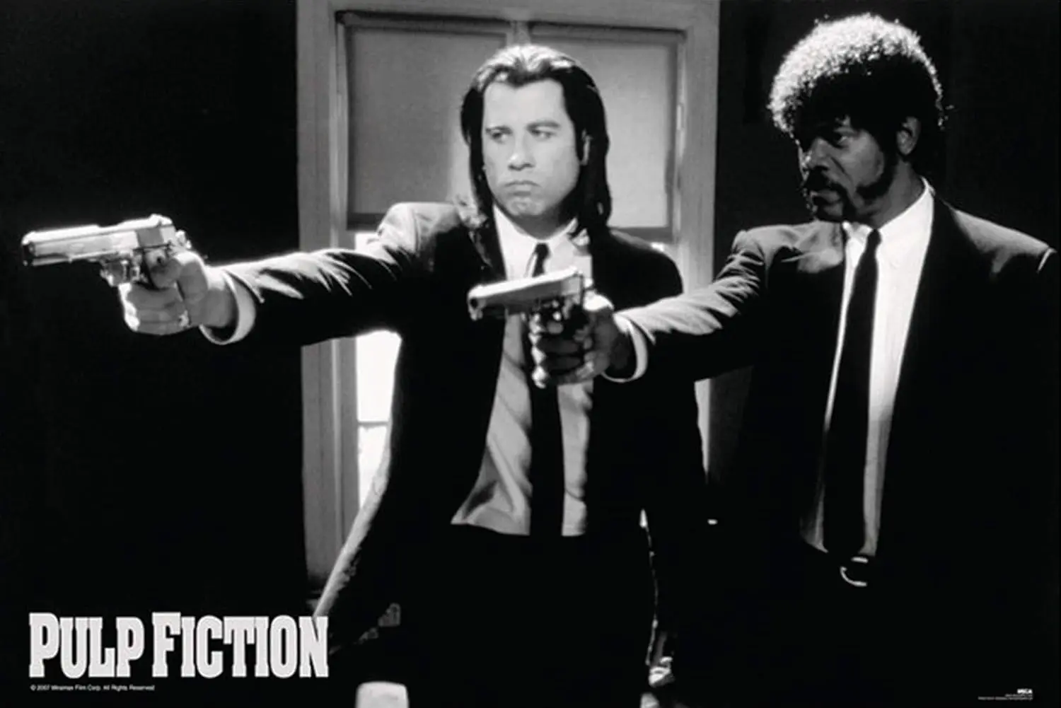 Pyramid America Pulp Fiction Guns Vincent and Jules John Travolta and Samuel L. Jackson Poster, 24 by 36-Inch