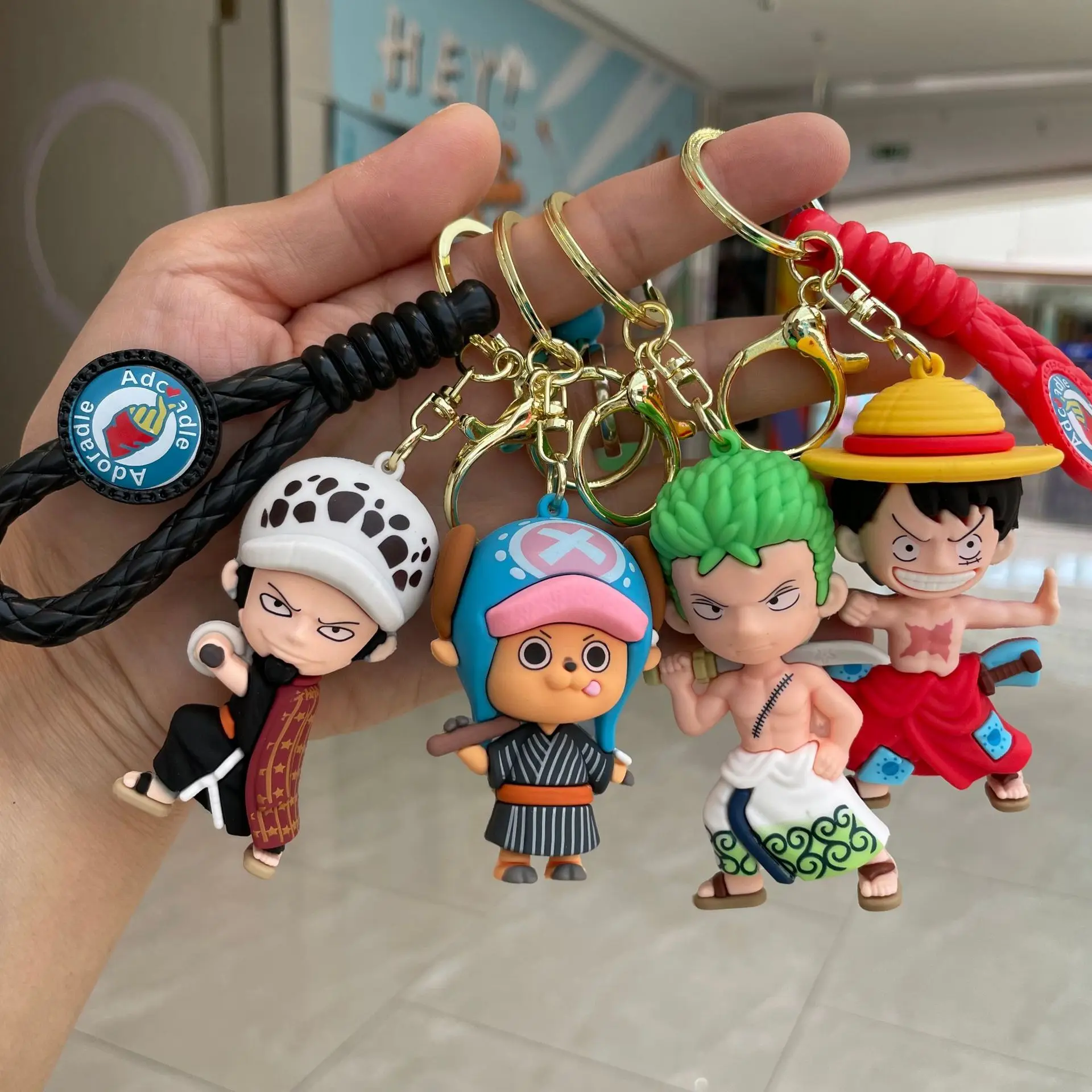 

Anime Keychain Luffy Zoro Nami Chopper Silicone Model Pendant Backpack Decorative Keychain Cute Doll Car Keychain