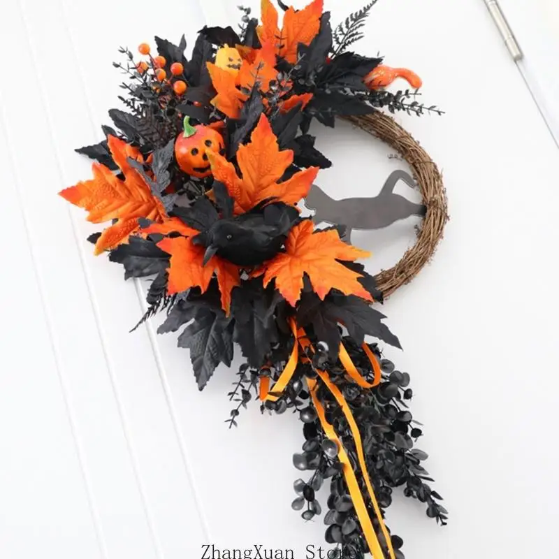 Türkranz mit schwarzer Krähenfigur für Wand- und Party-Styling 3XUF – Detail 4