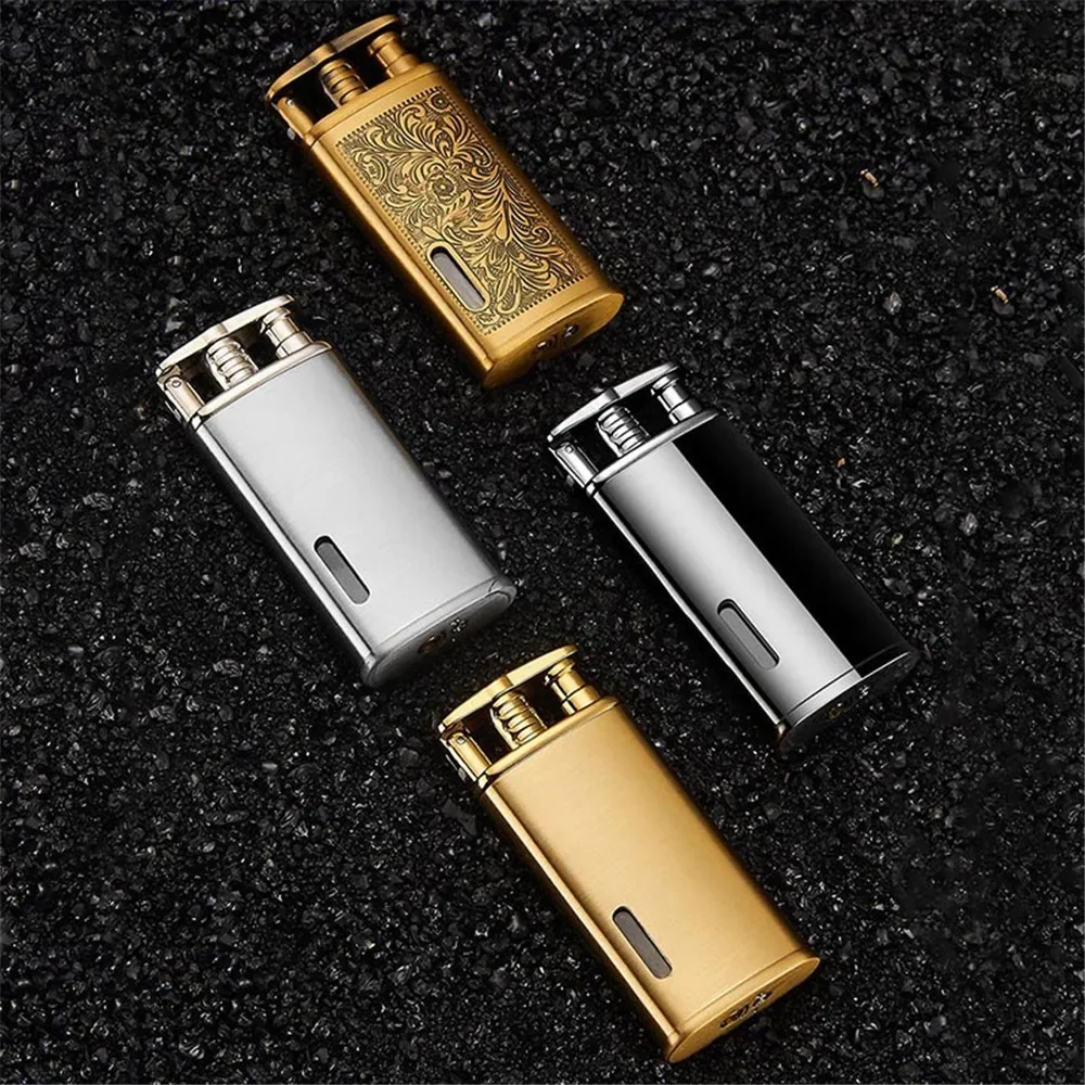 Metal carving Turbo Jet Lighter Compact Butane Torch Cigarette  Lighter Kerosene Gas 1300 C Windproof Petrol Lighter Smoker Gift