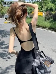 Camisole Women Hollow Out Solid Sexy Summer Ladies Trendy Special Slim Daily Simple All-match European Style Casual Comfortable