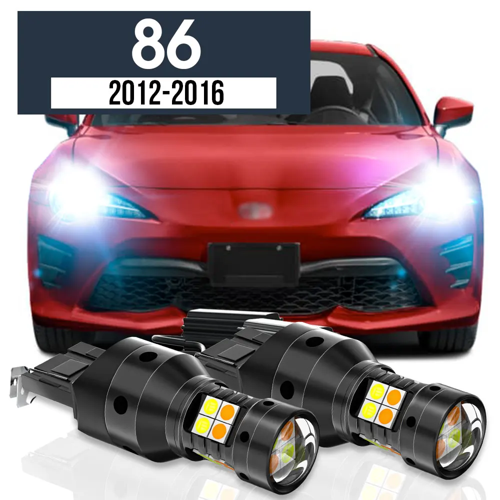 

2pcs LED Dual Mode Turn Signal+Daytime Running Light Blub DRL Canbus Accessories For Toyota 86 2012-2016 2013 2014 2015