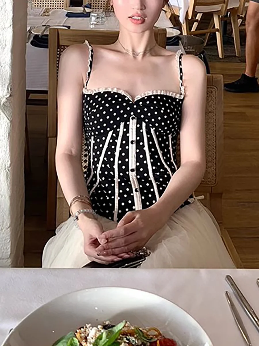 

VERLENA Designer Women's Strappy Blouse Lace Sexy Sweetheart Neckline Beach Summer New High Street Shirt Sleeveless Boned Corset