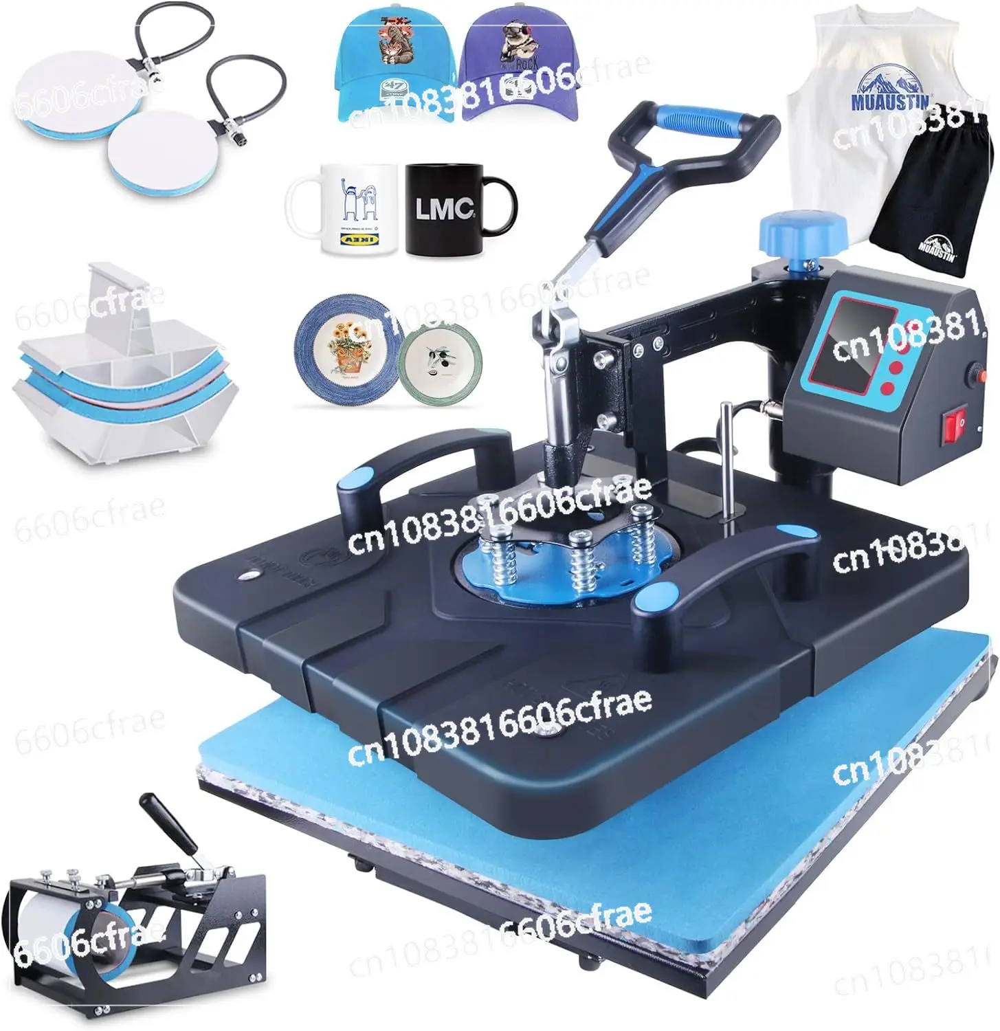 

Upgraded 5 in 1 Heat Press Machine 15x15 Inch Heat Transfer Machine 360-Degree Swing Away Multifunction