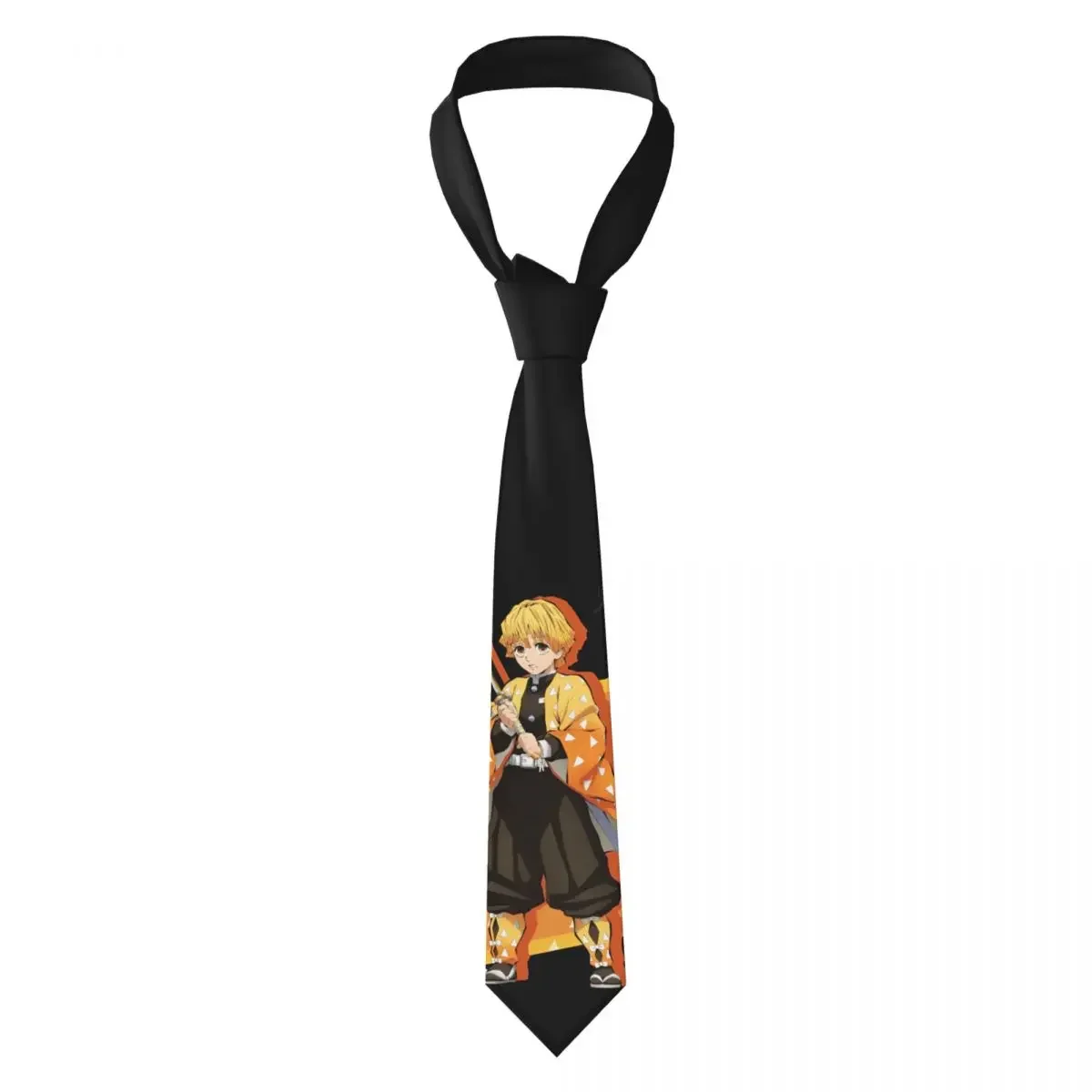 

Zenitsu Demon Slayer Neckties Unisex Polyester 8 cm Neck Tie for Men Silk Wide Accessories Gravatas Cosplay Props