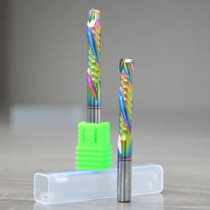 1 pces 3,175/4/5/6/8mm two flutes spiral dlc up & down compression cut Woodwork CNC Wood Router Router 8 Main Sales CNC Router Madeira - №1