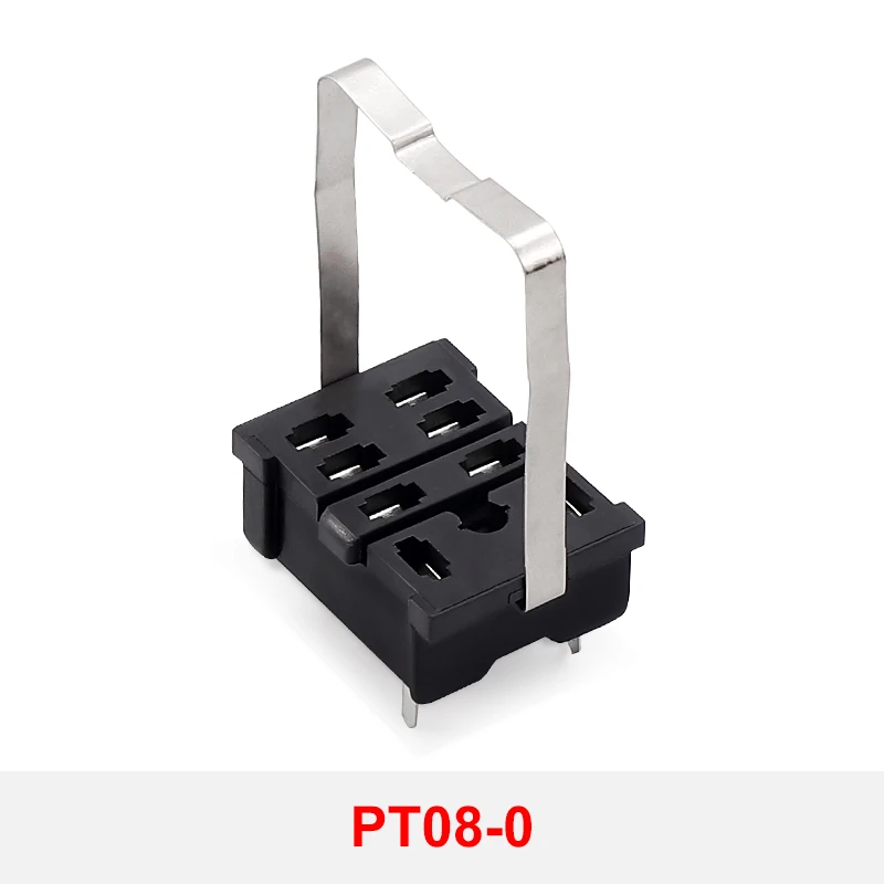 ENMG Intermediate Relay Base PCB Socket 8-Pin/14-Pin PT08-0 PT14-02 PY14-02 DIN Rail Mount, Soldering Type for Industrial Contro
