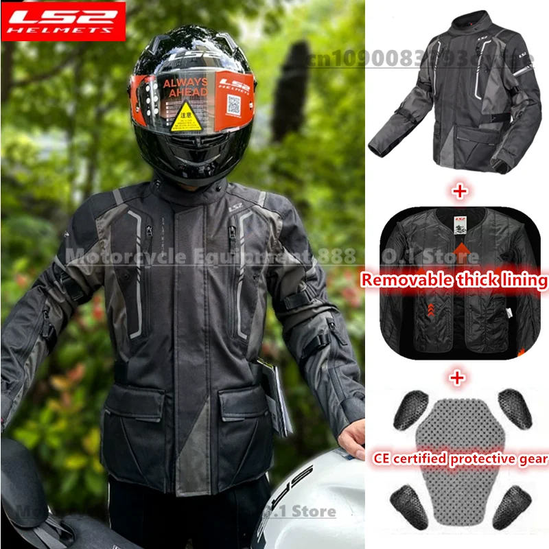 

LS2 NARVIK MJ147 Motorcycle Riding Jacket Men's Motorcycle Racing Clothing CE Anti Fall Breathable Motorcycle Jacket
