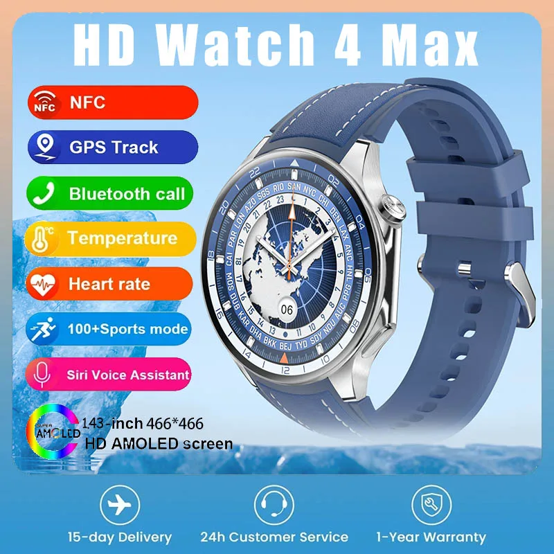 

2024 New Football 120+ Sports Mode Smart Watch Men AMOLED HD Screen Heart Rate Sleep Health Detector Bluetooth Call smart watchs