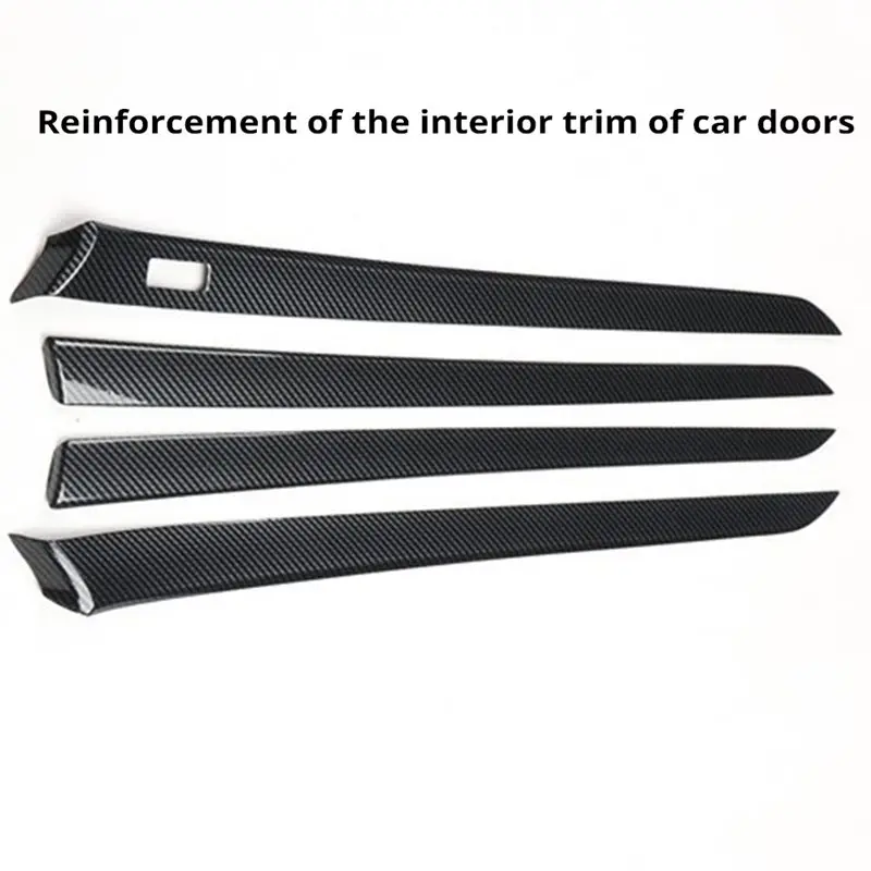 M93K-For Infiniti G25 G37 2010-2013 4-Piece Inner Door Panel Crossbar Decoration Strip Trim Glossy Wood Grain