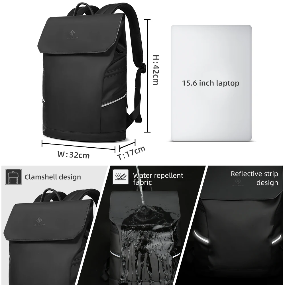 Heroic Knight-Mochila Masculina Impermeável Ao Ar Livre, Bolsa de Viagem para Laptop, Elegante Bolsa de Negócios, Design Refletivo, Casual, 15,6\