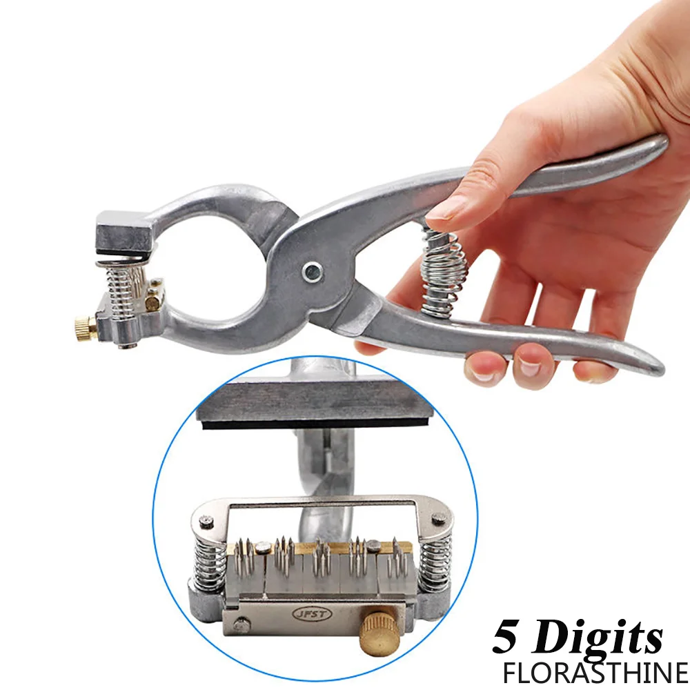 1PCS Sheep Pig Pet Dog Ear Tattoo Plier Clamp Aluminium Punch Alloy Veterinary Identification Animal Farming Tools Supplies